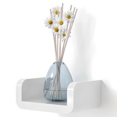 YLIVING 現代無釘子置物架, 白色, 1層
