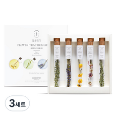 꽃을담다 혼합 플라워티스틱 선물세트 + 쇼핑백, 3세트, 5종