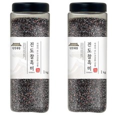 건강곡간 진도 찰흑미 검정찰현미, 1kg, 2개 1kg, 2개