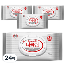 탐사 더클린 손소독 티슈 캡형 (에탄올), 50매, 24개
