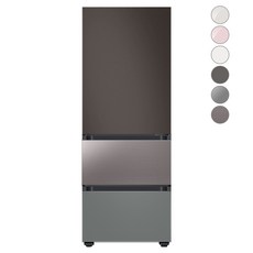 [색상선택형] 삼성전자 비스포크 김치플러스 냉장고 방문설치, 브라우니 실버, RQ33A74C2AP, 코타 차콜 + 브라우니 실버 + 새틴 그레이