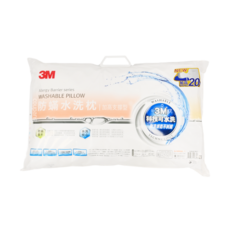 3M 新一代防螨水洗枕 加高支撐型, 1個, White