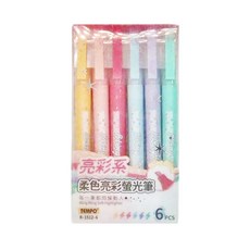 TEMPO 節奏牌 柔和亮彩螢光筆 Set, 6色, 混合色, 1組