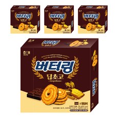 해태제과 버터링 딥초코, 155g, 4개