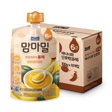 맘마밀 안심 이유식 퓨레 6개월부터, 바나나 + 단호박 혼합맛, 10개입