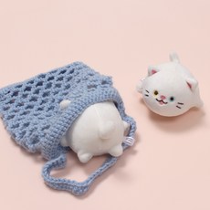 MOCHI TOWN 白色小貓造型舒壓捏球, 白色