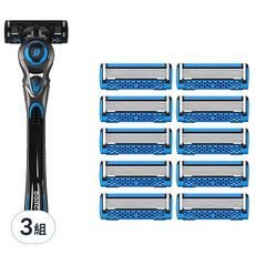多樂可 DORCO PACE 7 II Fresh 刮鬍刀組, 3組, 剃須刀 + 剃須刀刀片 11p