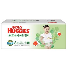 하기스 NEW 네이처메이드 팬티형 기저귀 여아용, 6단계, 38매