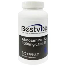 Bestvite 必賜力 葡萄糖胺膠囊 HCL 1000mg, 天然甲殼萃取, 美國原廠原裝進口, 不含硬脂酸鎂, 120 顆, 120顆, 1.2g, 1罐