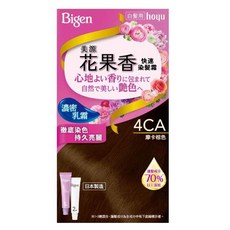 Bigen 美源 花果香快速染髮霜, 濃密乳霜質地 徹底染色髮際 長效配方 髮色持久亮麗 淡雅花果香, 4CA摩卡棕色, 1盒