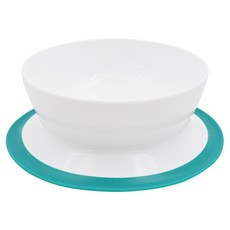 OXO tot 好吸力學習碗 - 親鬆綠, 超強吸力吸盤練習碗，幼兒不易破解隱藏吸盤設計, 靚藍綠, 1個