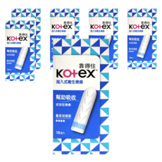 Kotex 靠得住 指入式衛生棉條, 量多加強型, 16支, 6盒