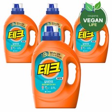 테크 실내건조 세탁세제 일반용 본품, 3L, 4개