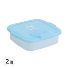 Roaze 柔仕 矽膠抽取盒, 附乾濕兩用嬰兒紗布毛巾*2, 加贈附掛扣帶, 雙重鎖水結構, 食品容器材質, 藍色, 2個