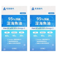 PetsTimes 毛孩時代 95%頂級深海魚油, 30顆, 2盒