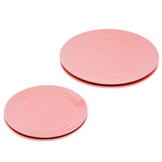 블룸엣홈 모던라인 접시세트 핑크, 1세트, 접시 중 2p + 대 2p