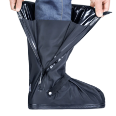 阿莎 布魯 高筒 PVC 加厚款防滑防雨鞋套，全防水，1.7CM鞋底包邊設計, 1個, XL 41.5 x 32cm