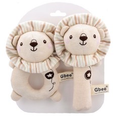 Gbee 搖鈴手抓棒 2個 彩棉獅子, 1組