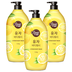 샤워메이트 내추럴 유자 바디워시 유자향, 1.2kg, 3개