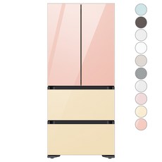 [색상선택형] 삼성전자 비스포크 김치플러스 키친핏 4도어 냉장고 420L 방문설치, RQ42C94J3AP, 글램 바닐라