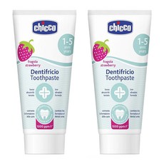 Chicco 兒童木醣醇含氟牙膏，草莓口味，12個月以上適用, 50ml, 2條