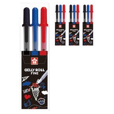 GELLY ROLL 櫻花細三件組 0.6mm, 4組, 黑色、藍色、紅色