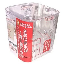 inomata 塑膠米的量杯 360ml - 透明耐用，輕鬆量米，煮出美味米飯, 1個, 透明