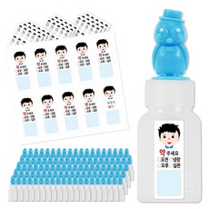 펭귄 캐릭터 약병 12ml x 100p + 블루둥이 방수 스티커 100p, 1세트