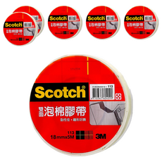 3M Scotch 雙面泡棉膠帶, 教室裝飾/日常裝飾/修繕用途, EVA泡棉, 黏性佳, 室內戶外都適用, 6個