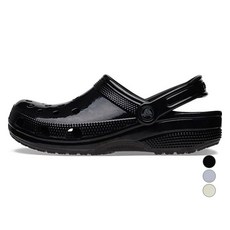 crocs 卡駱馳 男女通用經典高亮漆皮涼鞋, 黑色(209609-001), 270