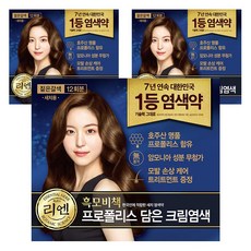 리엔 흑모비책 프로폴리스 담은 크림 염색제 새치용 12회분, 짙은갈색, 3개