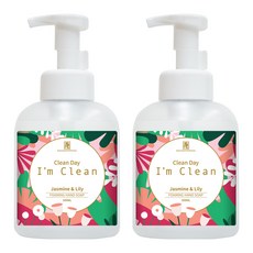 아임클린 클린데이 거품형 핸드워시 자스민 앤 릴리, 500ml, 2개