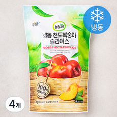  뉴뜨레 천도복숭아 슬라이스 (냉동), 1kg, 4개 