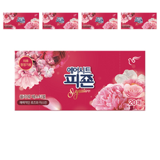 피죤 스타일러시트 에어드레서 의류관리 시트 섬유유연제 플라워페스티벌 본품, 20개입, 5개