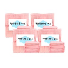 펫뽀송뽀송 강아지 배변패드 핑크 50p x 28g, 4개 - 뽀송뽀송배변패드