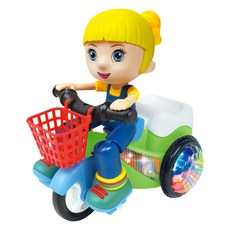 kidmate 孩子王 晶彩三輪車, 電動360度旋轉燈光音樂三輪車 3歲以上, GIRL, 1盒