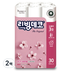 리빙 3겹 데코 더 오리지널 화장지 30m, 30롤, 2개