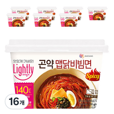 라이틀리 곤약 맵닭 비빔면, 230g, 16개