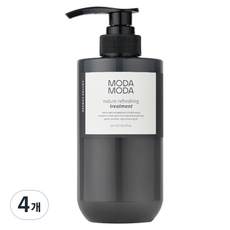 모다모다 네이처 리프레싱 무실리콘 헤어트리트먼트 코튼 파우더향, 500ml, 4개