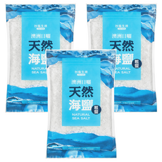 TAIYEN 台塩生技 澳洲日曬天然海鹽/粗鹽, 1kg, 3罐組, 天然日曬，保留礦物質，適用於多種烹飪方式, 3包