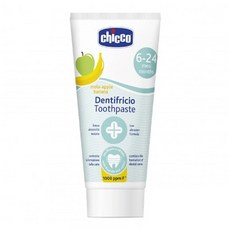 Chicco 兒童木醣醇含氟牙膏 蘋果香蕉, 6-24個月, 含氟量1000ppm, 50ml, 1條