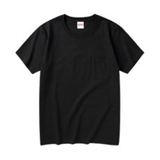 United Athle 厚磅口袋短T, 圓筒無側接縫線設計, S, 黑色
