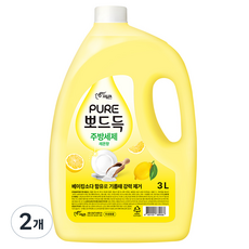 피죤 퓨어 뽀드득 주방세제 레몬향, 3L, 2개