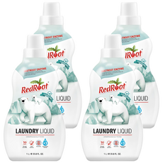 레드루트 세탁 유아 세제 본품 무향, 4개, 1L