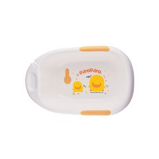 PiYOPiYO 黃色小鴨 雙色豪華造型浴盆 - 黃/白, 可搭配浴盆網床 寶貝洗澡更安心, 白色, 1個