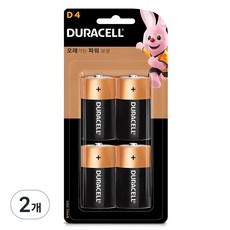 듀라셀 알카라인 건전지 D, 4개입, 2개