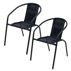 라탄 의자 2p, 블랙