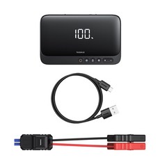 베이스어스 슈퍼에너지 시리즈 4in1 긴급시동 자동차 점프스타터 12V 블랙, 1개, 6000mAh 1개, 6000mAh