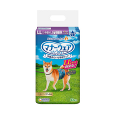 unicharm pet Mannerwear 禮貌帶 男用 LL號, 32枚入, LL(腰圍50~55cm 體重9.5~12kg), 32片, 1包