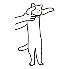 민트 고양이 포인트 스티커 고양이D, 블랙